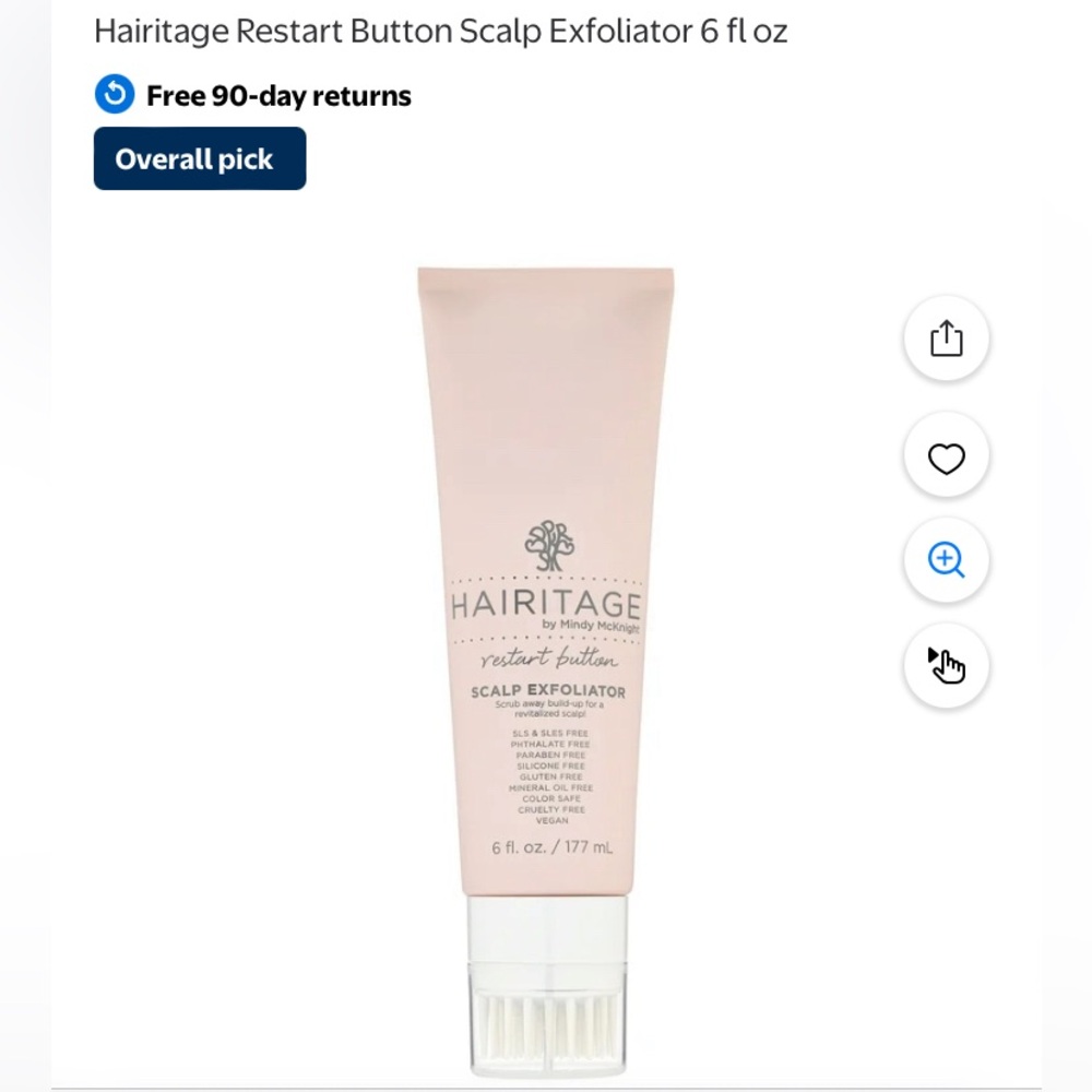 Hairitage Restart Button Scalp Exfoliator - Pink. New